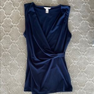 Banana Republic Blue Wrap Fitted Blouse